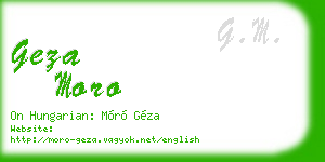 geza moro business card