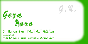 geza moro business card